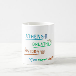 Mug Athens respire l'histoire - Art de Voyage bilingue