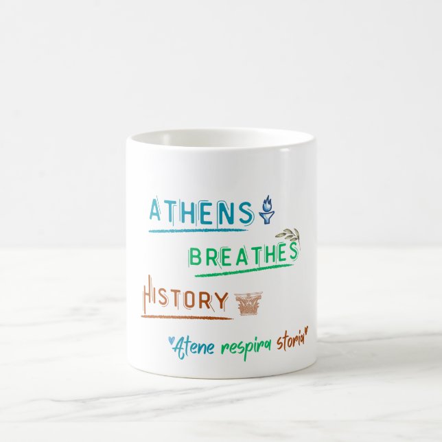 Mug Athens respire l'histoire - Art de Voyage bilingue (Centre)