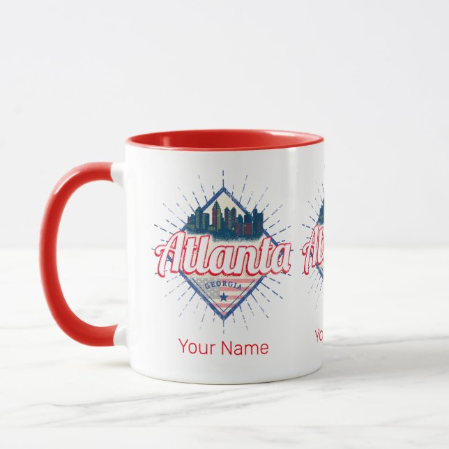 Mug Atlanta Georgia United States Retro Skyline (Gauche)