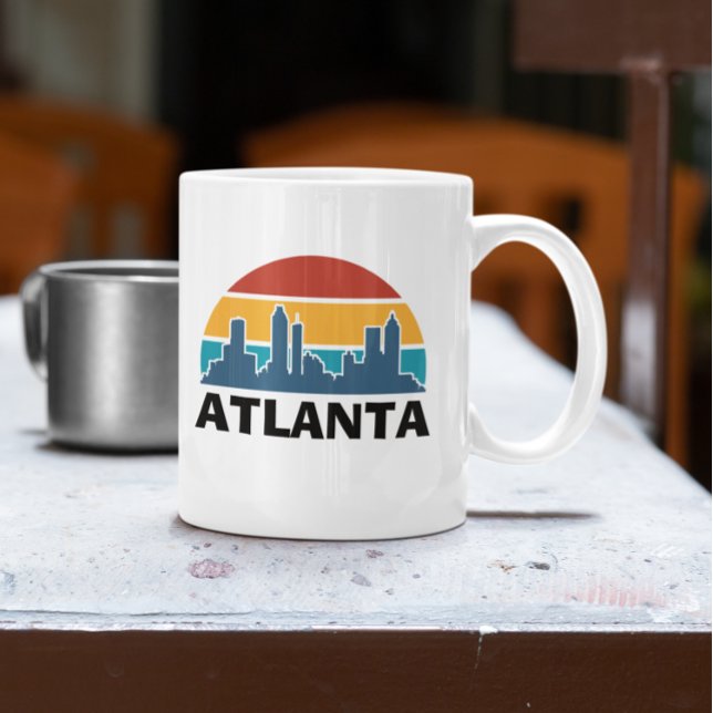 Mug Atlanta Georgia Vintage Sunset Cityscape (Atlanta Georgia Retro Sunset Coffee Mug)