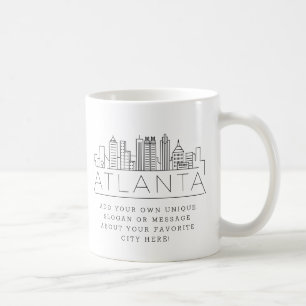 Mug Atlanta, Géorgie Stylisé Skyline   Slogan person