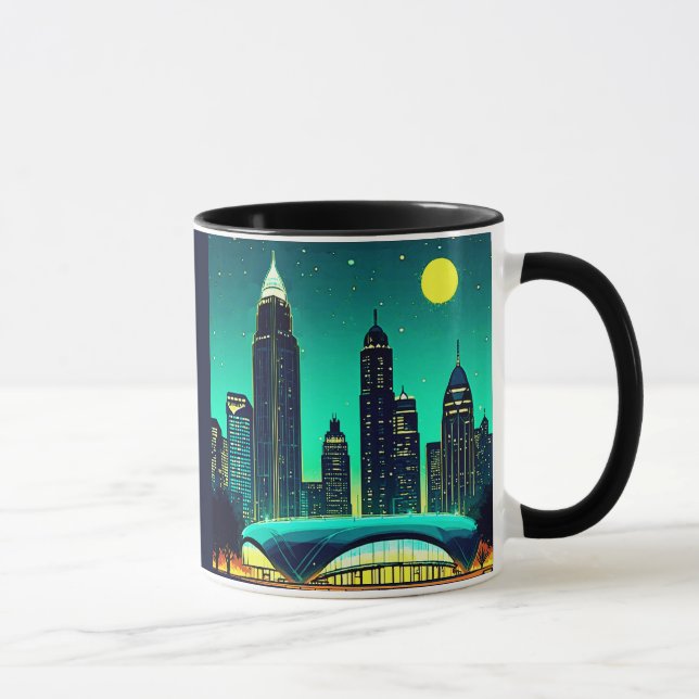 Mug Atlanta Skyline sous un ciel étoilé (Droite)