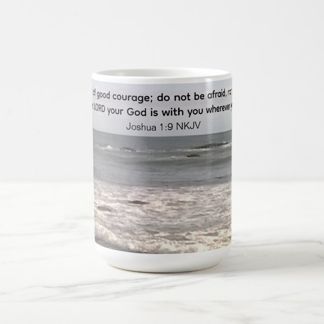 Mug Atlantic Ocean Shore N'ayez pas peur Bible Verset (Centre)