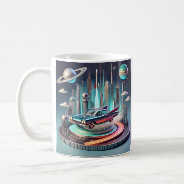 Mug Atomic Futuristic Big Fins Coupe Car (Gauche)