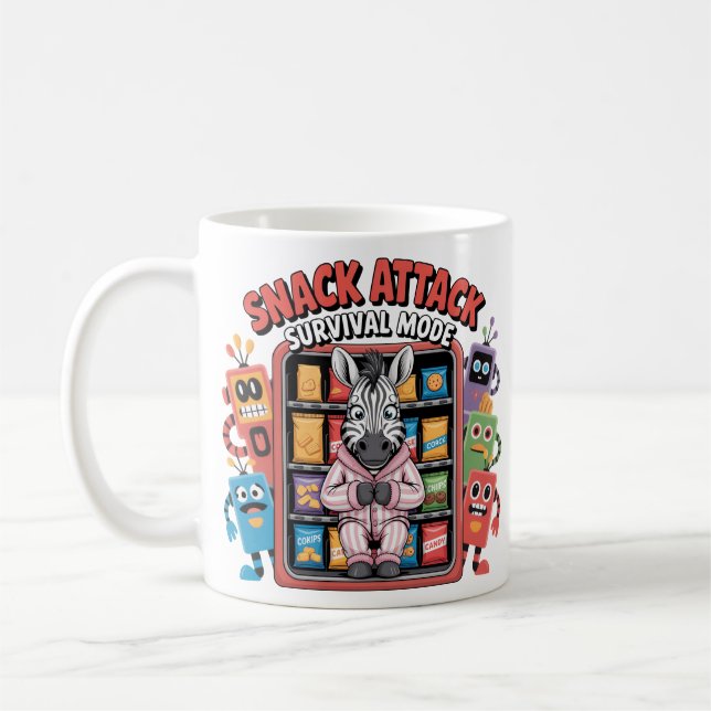 Mug Attaque de Gourmandise Mode Survie Zèbre Drôle (Gauche)