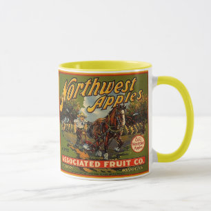 MUG ATTAQUEZ L'ÉTIQUETTE DU NORD-OUEST VINTAGE DE