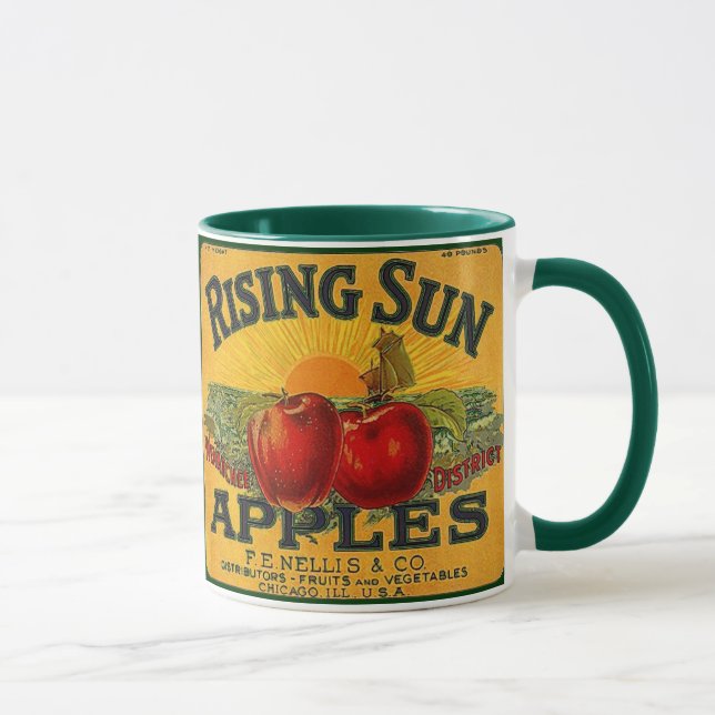 MUG ATTAQUEZ L'ÉTIQUETTE VINTAGE DE CAISSE D'APPLE DE (Droite)