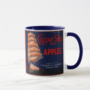 MUG ATTAQUEZ L'ÉTIQUETTE VINTAGE DE CAISSE D'APPLE DE
