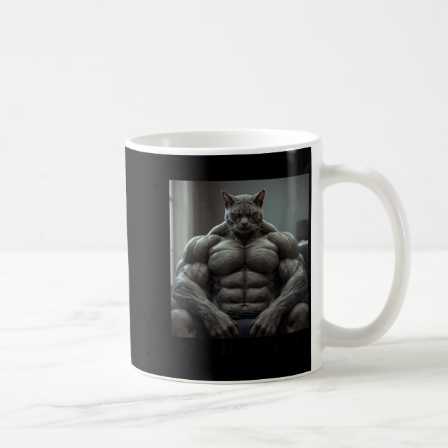 Mug Attendez le chat goûté Drôle de chats Mème hommes  (Droite)