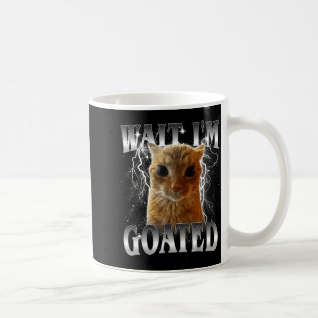 Mug Attends je suis goaté mème de chat drôle qui fixe  (Droite)