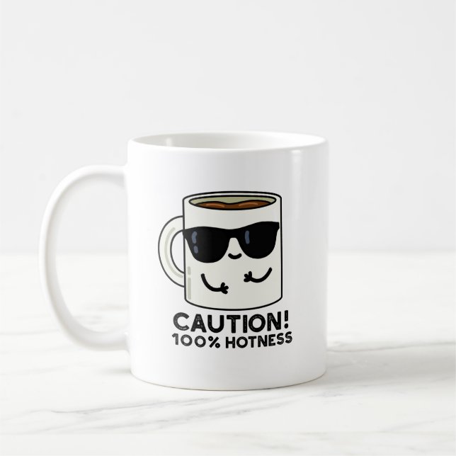Mug Attention 100% Hotness Funny Coffee Pun (Gauche)