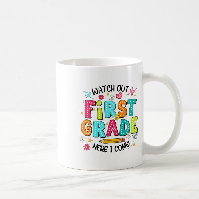 Mug Attention 1re année, j'arrive Premier jour de rent (Droite)