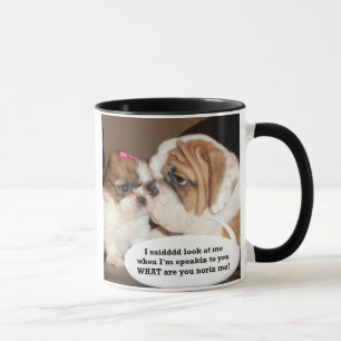 Mug Attention anglaise de bouledogue !