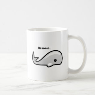 Mug Attention au dessin animé de la baleine blanche