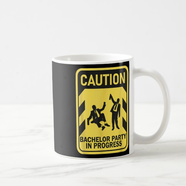 Mug Attention enterrement de vie de garçon en cours Fu (Droite)
