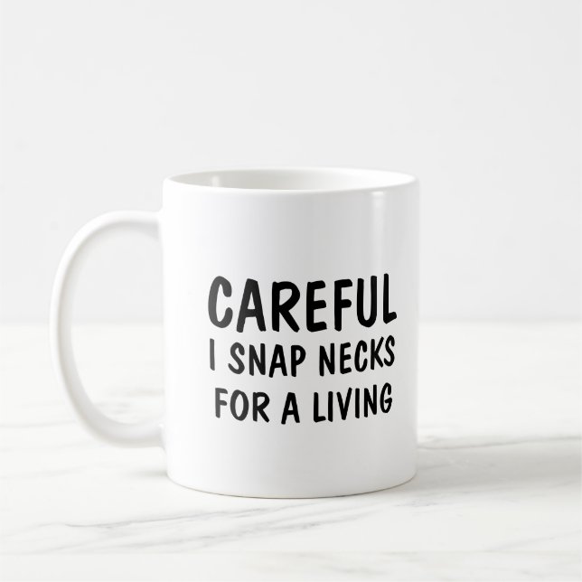 Mug Attention, Je Caches Les Cou Pour Vivre (Gauche)