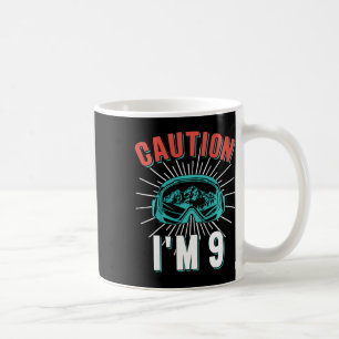 Mug Attention je fais du ski à 9 ans 9e anniversaire S