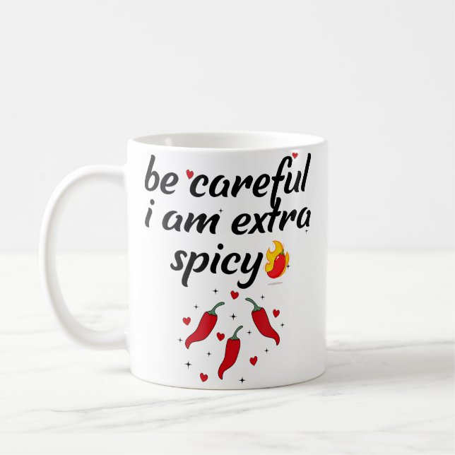 Mug Attention JE Suis Piment Extra Fort Blague Drôle S (Gauche)