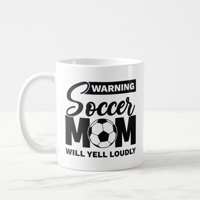 Mug Attention Maman De Football Va hurler Fort (Gauche)