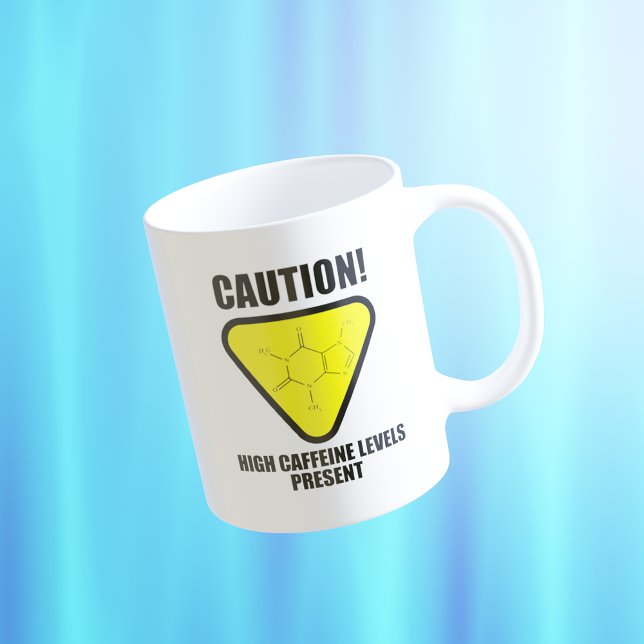 Mug Attention ! Niveaux élevés de caféine présents (Créateur téléchargé)