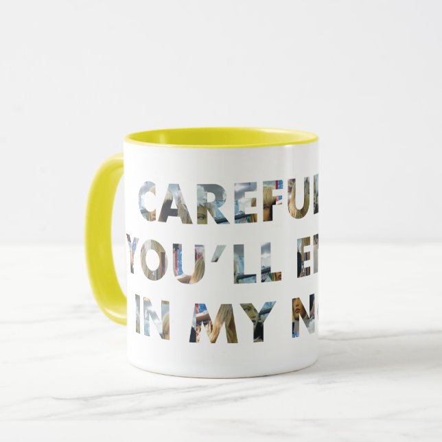 Mug Attention, ou vous finirez dans mon roman (avec de (Devant gauche)