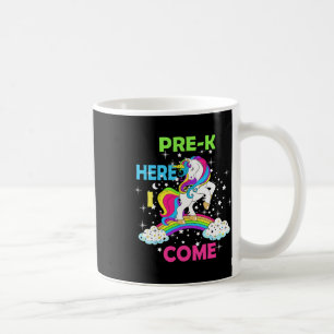 Mug Attention préscolaire, j'arrive fille licorne prés