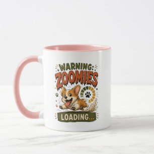 Mug "Attention Zooms en charge"Fun Corgi Amateur rétr