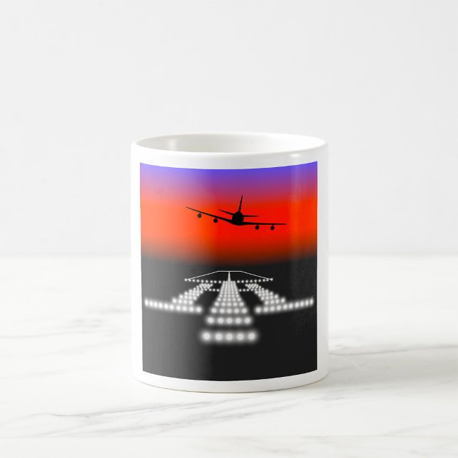 Mug Atterrissage nocturne de l'avion (Créateur téléchargé)