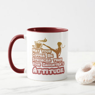 Mug Attitude de la fille Drôle Citation rouge et orang