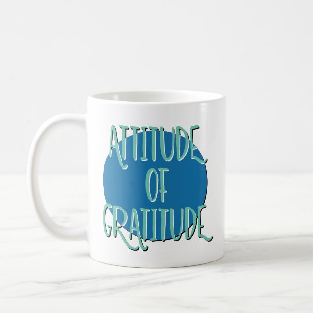 Mug Attitude Du Slogan De Récupération De Gratitude (Gauche)