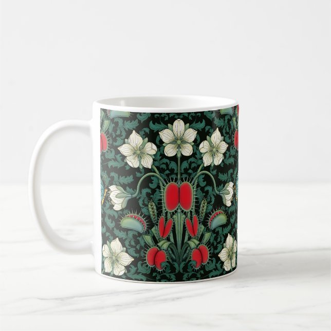 Mug Attrape-mouche de Vénus et papillon bleu (Gauche)