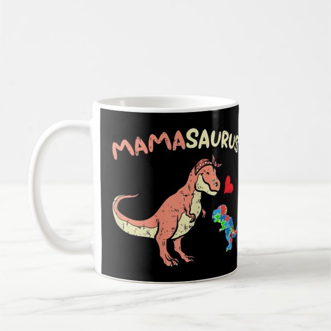 Mug Attrapez ce mignon Mamasaurus Heart Puzzle Dino T- (Gauche)