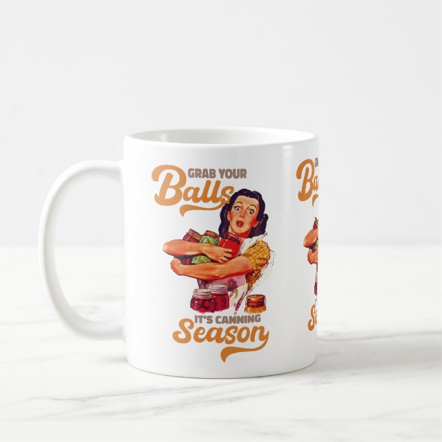 Mug Attrapez vos boules, sa saison de canne, attrapez- (Gauche)