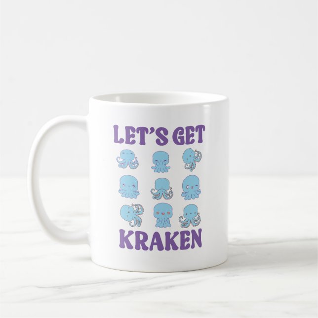 Mug Attrapons le Kraken Octopus Mignon Pastel Kawaii  (Gauche)