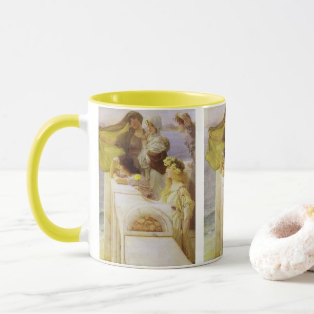 Mug Au berceau d'Aphrodite par Sir Lawrence Alma Tadem (Avec donut)