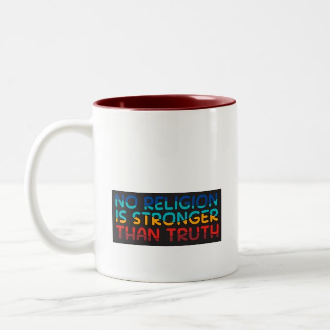 Mug au café : Aucune religion n'est plus forte que (Gauche)