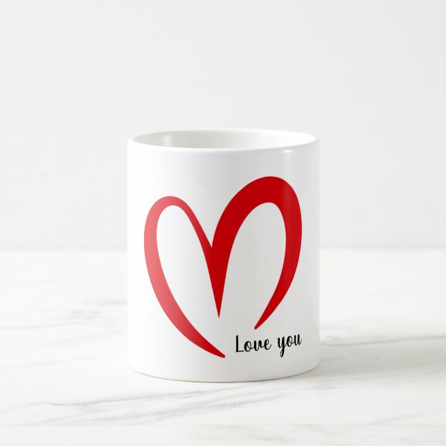 Mug au coeur rouge pour la Saint Valentin (Centre)