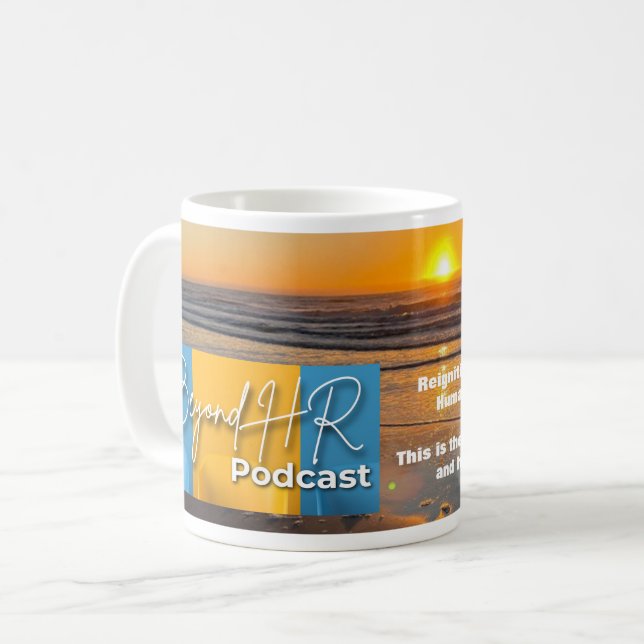 Mug Au-delà du Podcast RH Mug- Sunset Edition (Devant gauche)