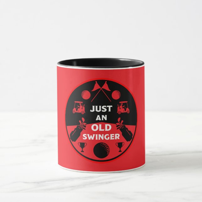 Mug Au-Dessus De La Colline Golfeur D'Anniversaire (Centre)