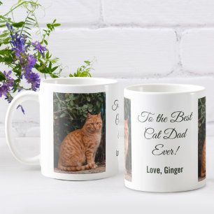 Mug Au meilleur chat papa jamais photo personnalisée