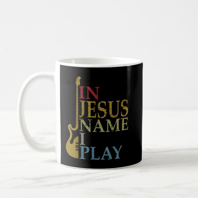 Mug Au Nom de Jésus Je Joue de la Guitare (Gauche)