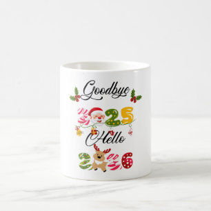 Mug Au revoir 2025 Bonjour 2026 Nouvel An Design