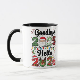 Mug Au revoir 2025 Bonjour 2026 Résolution de Nouvel A