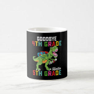 Mug Au revoir 4e année Bonjour 5e année T Rex Dinosaur