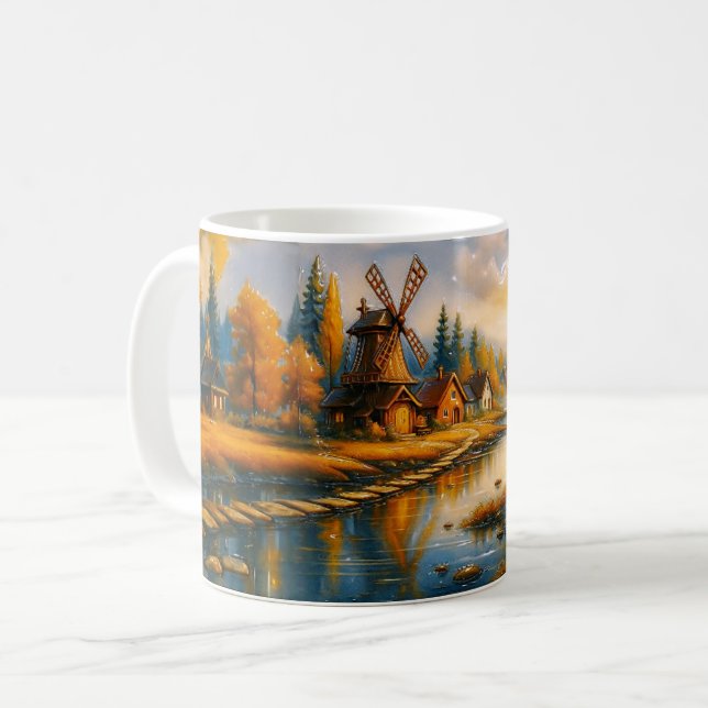 Mug Aube dorée au village du moulin à vent (Devant gauche)