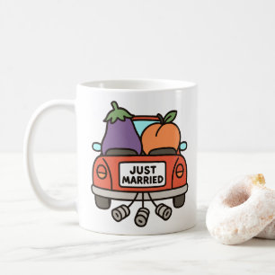 Mug Aubergine et Pêche Tout Juste Mariés