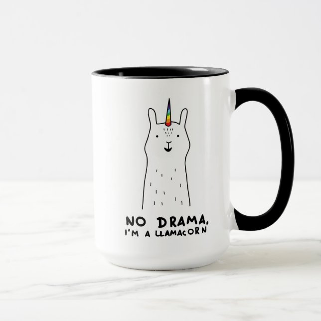 Mug Aucun drame je suis un Llamacorn (Droite)