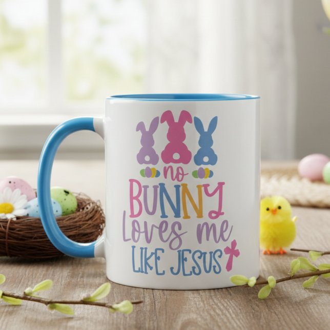 Mug Aucun Lapin Ne M'Aime Comme Jésus Pâques Chrétienn (No Bunny Loves Me Like Jesus Christian Easter Mug)
