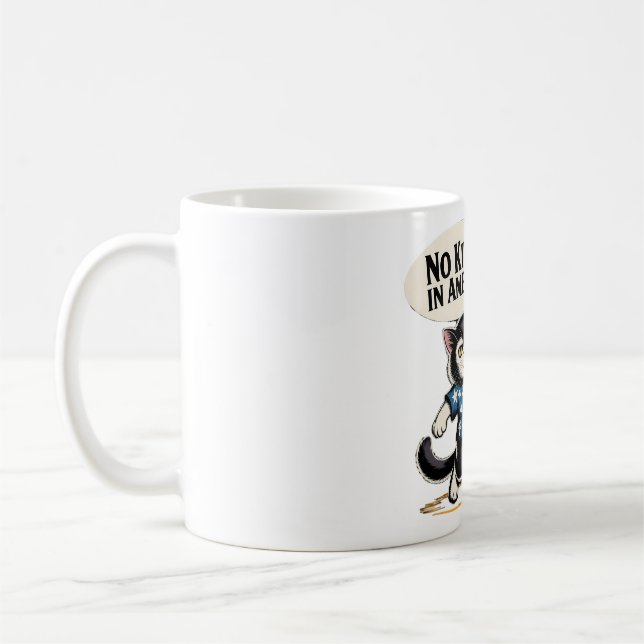 Mug Aucun roi en Amérique Chat patriotique (Gauche)