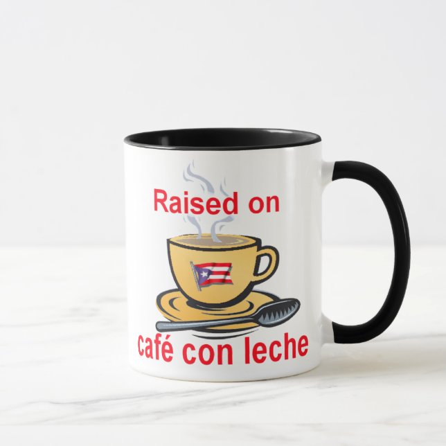 Mug augmenté sur le leche d'escroquerie de café (Droite)